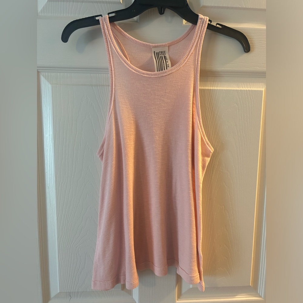 Free People ribbed light pink tank top size small
